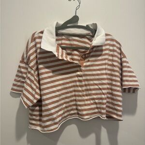 Aerie Offline oversized cropped rugby shirt